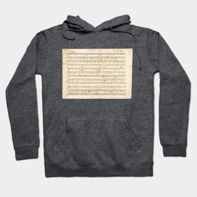 Mozart | Amadeus Mozart original manuscript score Hoodie by Musical design